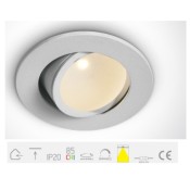 11102/W/W, White 1W LED Adjustable Recessed Spot WW 350mA 50deg