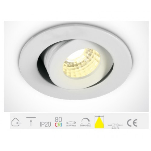 11103B/W/W, White COB LED 1w/3w WW 40deg 350mA/700mA IP20