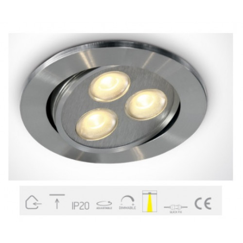 ONE Light, 11103L/W/15, Aluminium LED WW 3w 15d 350mA IP20