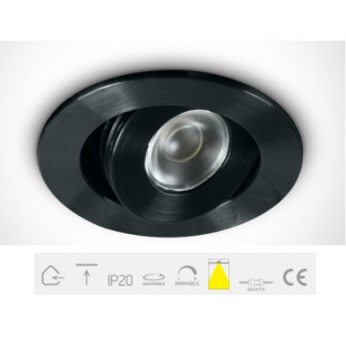 ONE Light, 11103LC/B/D/35, Black LED 3w DL 35d 350/700mA