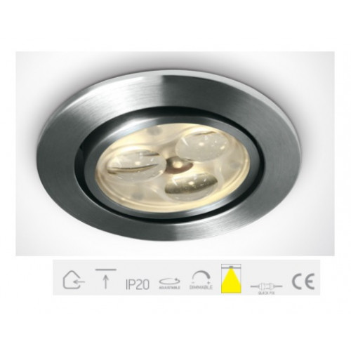 11103N/AL/D/35, AL LED DL 3w 35d 350mA Adjustable Recessed Spot