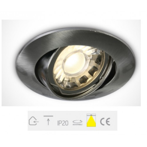 ONE Light, 11105/MC, Brushed Chrome 50W Recessed Adjustable MR16
