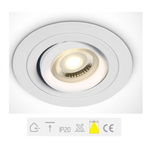 ONE Light, 11105ABG/W, White Recessed Adjustable GU10 50w