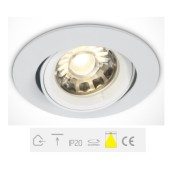 ONE Light, 11105C/W, White 50W Recessed Adjustable MR16 Spot