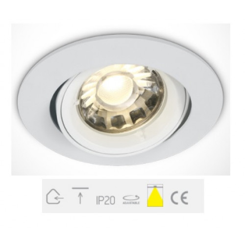 ONE Light, 11105C/W, White 50W Recessed Adjustable MR16 Spot