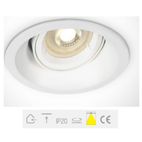 ONE Light, 11105CDG/W, White GU10 50w Semi Dark Light Adjustable MR16