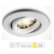 ONE Light, 11105CF/W, White 35W GU10 Firehood Recessed Adj MR16
