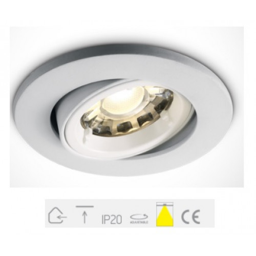 ONE Light, 11105CF/W, White 35W GU10 Firehood Recessed Adj MR16