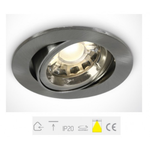 ONE Light, 11105CGU/MC, Brushed Chrome Recessed Adjustable GU10 50w