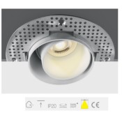 ONE Light, 11105DTR/W, White Adjustable Trimless GU10 50W Dark Light