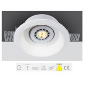 ONE Light, 11105GT4, Gypsum Recessed Trimless Adjustable 50W GU10