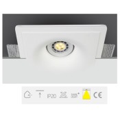 ONE Light, 11105GT5, Gypsum 50w GU10 Recessed Trimless Adjustable MR16