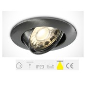 11105GU/MC, Brushed Chrome Recessed Adj MR16 Spot GU10 50w