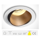 ONE Light, 11105M/W/BS, White GU10 10W Brass Reflector DL Adjustable