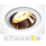 ONE Light, 11105M/W/CU, White GU10 10W Copper Reflector DL Adjustable