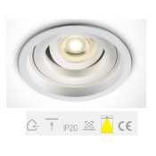 ONE Light, 11105N/W, White 50w Semi Dark Light Recessed Adjustable GU10
