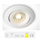 ONE Light, 11105U/W, White GU10 50W Recessed Adjustable