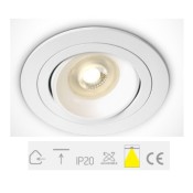 ONE Light, 11105UB/W, White GU10 50W Recessed Adjustable MR16 Spot