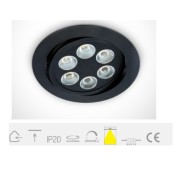 ONE Light, 11106LB/D/35, Black LED DL 6w 35d 350mA IP20