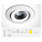 ONE Light, 11106PF/W, Fire Rated LED 6W WW IP20 350mA 40deg W/o Ring