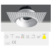 11107BT/W/W, White COB LED 7W WW 700mA 38deg IP54 Trimless Adj