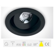 ONE Light, 11107DA/B/W, Black LED 7W WW 36deg 230V Adj Dark Light