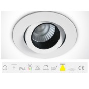 ONE Light, 11107H/W/W, White LED 7W WW 36deg IP44 700mA Adj Dark Light