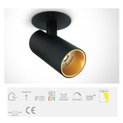 ONE Light, 11107RA/B/W, Black LED 7W WW 36deg 700mA DL Adjustable