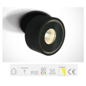 ONE Light, 11108LA/B/W, Black COB LED 8W WW IP20 230V Adjustable Spot