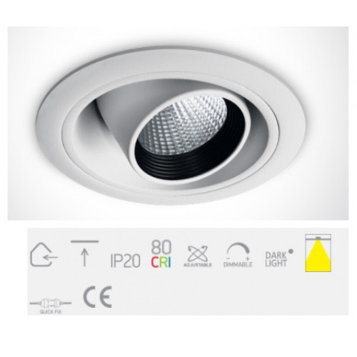 ONE Light, 11108M/W/W, White LED 7w WW 40deg IP20 700mA Adjustable