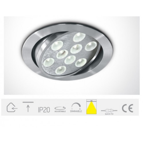 ONE Light, 11109L/D/35, Aluminium LED DL 9w 35d 350mA Adj Downlight