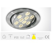 ONE Light, 11109L/W/35, Aluminium LED WW 9w 35d 350mA Adj Downlight