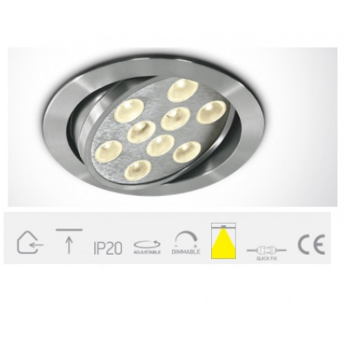 ONE Light, 11109L/W/35, Aluminium LED WW 9w 35d 350mA Adj Downlight