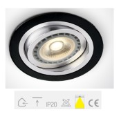 ONE Light, 11110AB/B, Aluminium Black R111 12v Recessed Adjustable