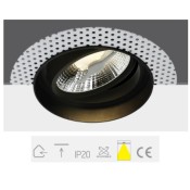 ONE Light, 11110ATR/B, Black 75W R111 GU10 Recessed Adjustable Trimless
