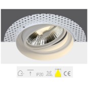 ONE Light, 11110ATR/W, White 75W R111 GU10 Trimless Recessed Adjustable