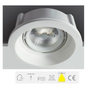 ONE Light, 11110GT1, White Gypsum R111 12V Recessed Trimless Adjustable