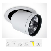 ONE Light, 11110H/W, White 75W GU10 R111 Recessed Adjustable