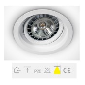 ONE Light, 11110N/W, White 75W R111 G53 100-240v Recessed Adjustable