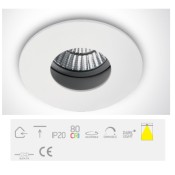 ONE Light, 11112D/W/W, White LED 12w WW 700mA 38deg Dark Light