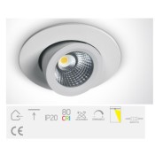 ONE Light, 11112F/W/C, White LED 12w CW COB 700mA Adjustable