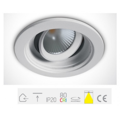ONE Light, 11112H/W/W, White LED 12W WW 60deg 100-240V Adjustable