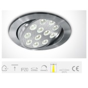 ONE Light, 11112L/D/15, Aluminium LED DL 12w 15d 350mA Adj Downlight