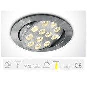 ONE Light, 11112L/W/15, Aluminium LED WW 12w 15d 350mA Adj Downlight