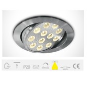 ONE Light, 11112L/W/35, Aluminium LED WW 12w 35d 350mA Adj Downlight