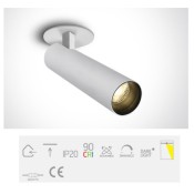 11112RA/W/W, White COB LED 12w WW 36deg IP20 350mA DL Adjustable