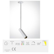 11112RB/W/W, White COB LED 12w WW 36deg IP20 350mA DL Adjustable