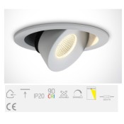 ONE Light, 11113E/W/W, White COB LED 12W WW 350mA IP20 Dim Adjustable