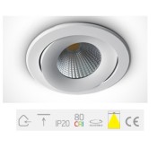 ONE Light, 11115C/W/C, White COB LED 15w CW 38d + Driver 230v