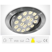 11118L/W/35, Aluminium LED WW 18w 35d 350mA Adjustable Downlight